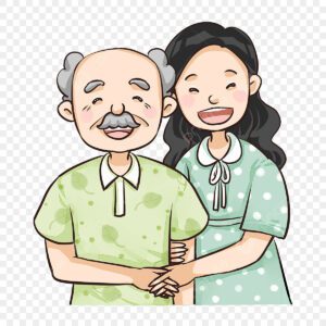 pngtree daughter and white haired dad png image 5965406