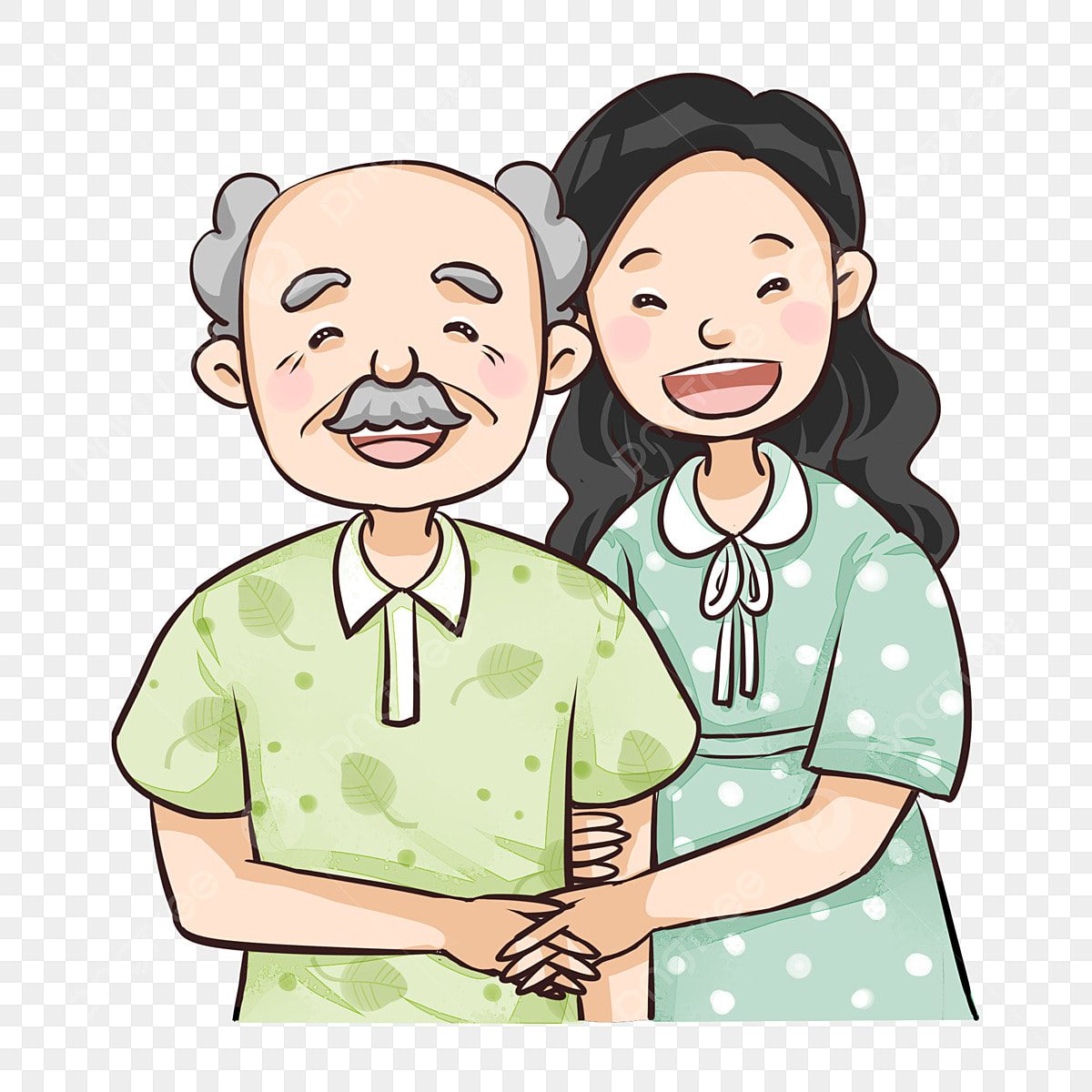 pngtree daughter and white haired dad png image 5965406